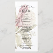 Menu Vintage Peony Botanical Fine Art Mariage (Devant)