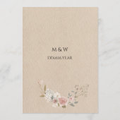 Menu Vintage Rustic Boho Mariage (Dos)