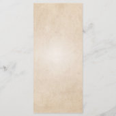 Menu vintage Rustique Parchment Mariage (Dos)
