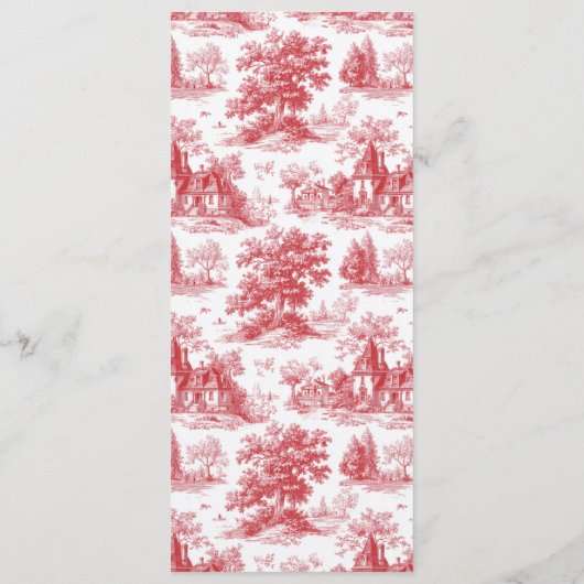 Menu Vintage Scarlet Château Wedding (Dos)