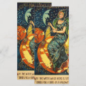 Menu Vintage Signet de sorcière Halloween (Devant / Derrière)