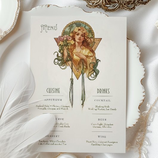 Menu Vintage Wedding et carte boisson