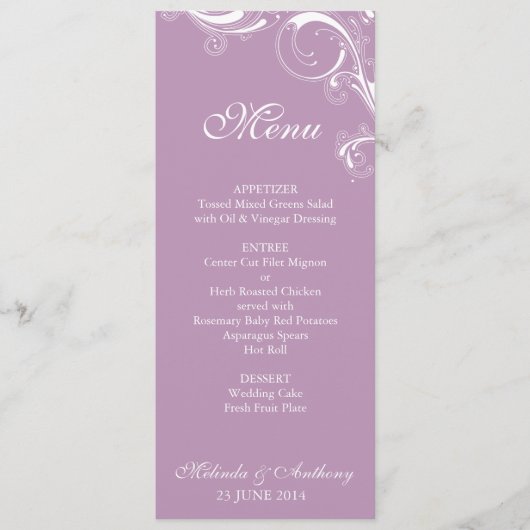 Menu Violet Flèche de Filigree (Devant)
