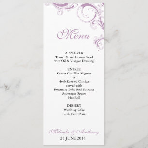 Menu Violet Flèche de Filigree