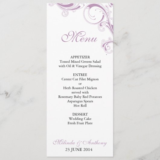 Menu Violet Flèche de Filigree (Devant)