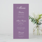 Menu Violet Poussiéreux Blanc Écriture Calligraphique S (Debout devant)