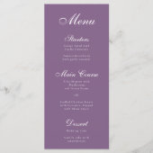 Menu Violet Poussiéreux Blanc Écriture Calligraphique S (Devant)