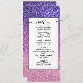 Menu Violet Princesse Blush Pink Triple Glitter ombre (Devant / Derrière)