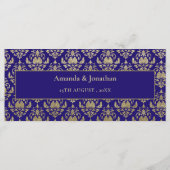 Menu Violet violet et Motif or | Mariage moderne (Dos)