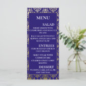 Menu Violet violet et Motif or | Mariage moderne (Debout devant)