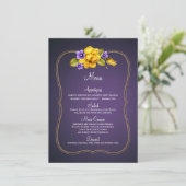 Menu Violettes violettes de roses jaunes (Debout devant)