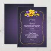 Menu Violettes violettes de roses jaunes (Devant / Derrière)