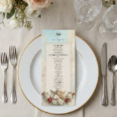 Menu Violon de Chérubin Rococo Romantique Vintage