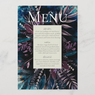 Menu Vloeienbouquet verven blauwdruk Kaart