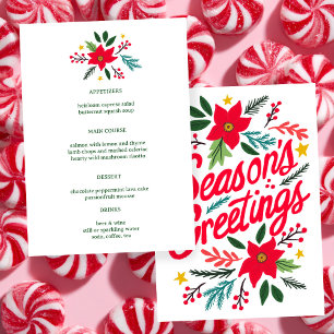 Menu VOEUX DE FÊTES Noël PERSONNALISÉS Fêtes