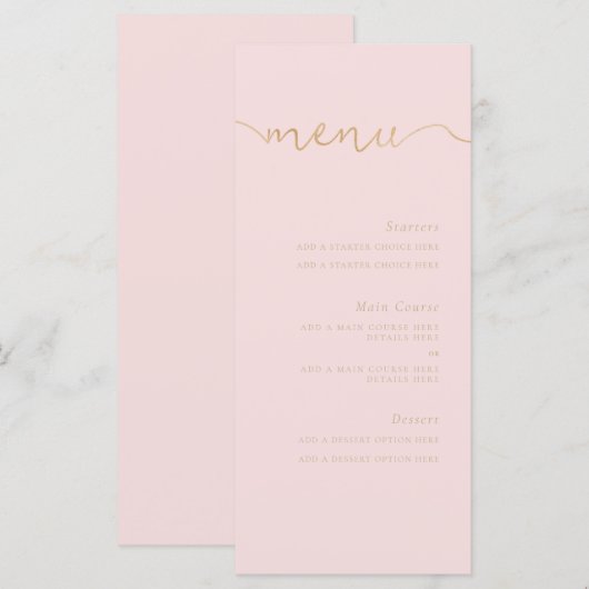 Menu Voici la mariée (Devant / Derrière)