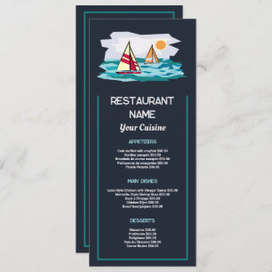 Menu Voilier Sunrise, Restaurant Slimline