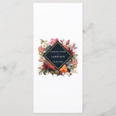 Menu voor bruiloft in  bloemenstijl en retro (Achterkant)