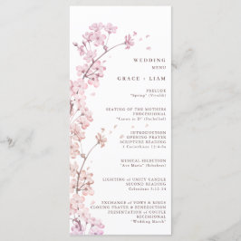 menu voor Elegant Sakura Branch lente bruiloft
