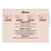 Menu voor Peach Rustic Floral Wedding (Voorkant Horizontaal)