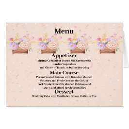 Menu voor Peach Rustic Floral Wedding