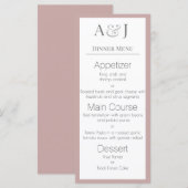 Menu Vos Initiales sur Rose Poussiéreuse Moderne et Élé (Devant / Derrière)