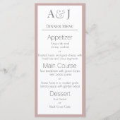 Menu Vos Initiales sur Rose Poussiéreuse Moderne et Élé (Devant)