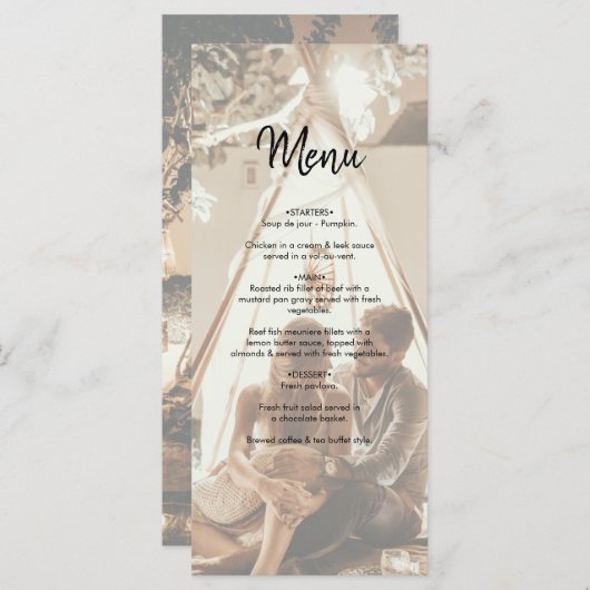 Menu Vos propres photos Mariage passé (Devant / Derrière)