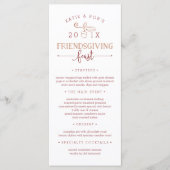 Menu Vriendschappelijke Thanksgiving (Voorkant)