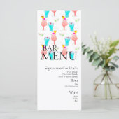 Menu Watercolor Bar Boire Cocktail Vin Mariage (Debout devant)