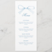 Menu Watercolor Blue Bow Classic (Devant)