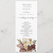 Menu Watercolor Boho Neutral Wedding Program (Devant)