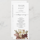 Menu Watercolor Boho Neutral Wedding Program (Devant / Derrière)