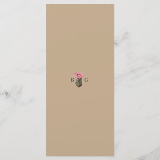 Menu Watercolor Desert Cactus Boho Wedding (Dos)