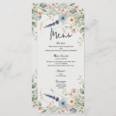 Menu Watercolor Floral Fleur sauvage Spring Wedding Men (Devant / Derrière)