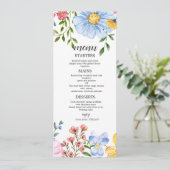Menu Watercolor Floral Wedding (Debout devant)