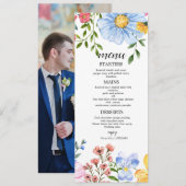 Menu Watercolor Floral Wedding (Devant / Derrière)