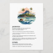 Menu Watercolor Hawaii Destination Wedding (Dos)