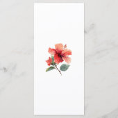 Menu Watercolor Hibiscus Flower Tropical Aloha Wedding  (Dos)