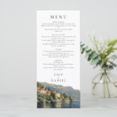 Menu Watercolor Lake Côme Italie Destination Mariage (Debout devant)