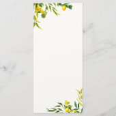 Menu Watercolor Lemon Foliage Elegant Citrus Wedding (Dos)