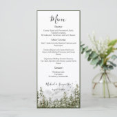 Menu Watercolor Mountain Forest Mariage rustique (Debout devant)