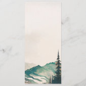 Menu Watercolor Mountains Pine Forest Mariage (Dos)