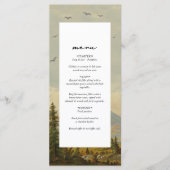 Menu Watercolor Pine Tree Forest Mounts Mariage (Devant)
