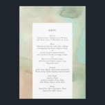 Menu Watercolor Soft Pastel Beach Wedding<br><div class="desc">Ce menu rêveur mariage d'aquarelle est totalement romantique brossé avec de simples lave ombré de couleurs de vert, cet invitation est une oeuvre d'art. Il n'est pas surprenant que ce beau style de peinture douce se traduit parfaitement en un beau menu doux pour un mariage de destination, idéalement - un...</div>
