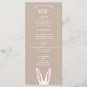 Menu Watercolor White Bunny Ears On Beige Easter Brunch (Devant)