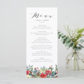 Menu Watercolor Winter Blooms Garland Mariage (Debout devant)