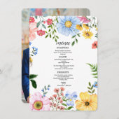 Menu Watercolor Wloral Wedding (Devant / Derrière)