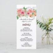 Menu watercolors Florals Modern Botanical Wedding (Debout devant)