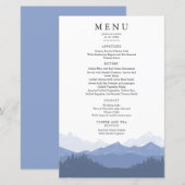 Menu waterverf Blue Mountain Wedding (Voorkant / Achterkant)